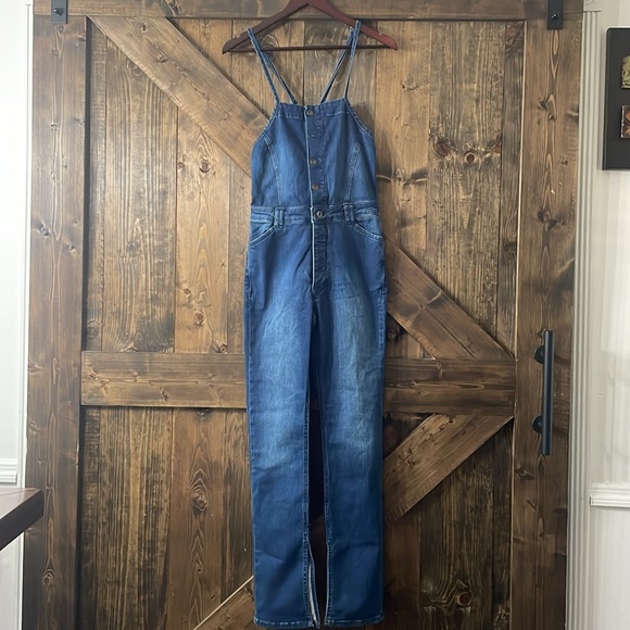ANTHROPOLOGIE Pilcro Split Seam Denim Overalls - Picture 4 of 10